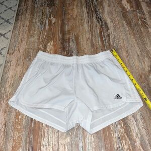 Adidas Aeroready Running Shorts Women’s XL Cream Smocked Waist Sporty Athleisure